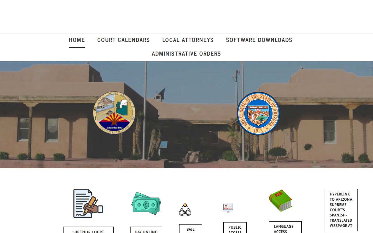 Clerk office for La Paz County court docket records