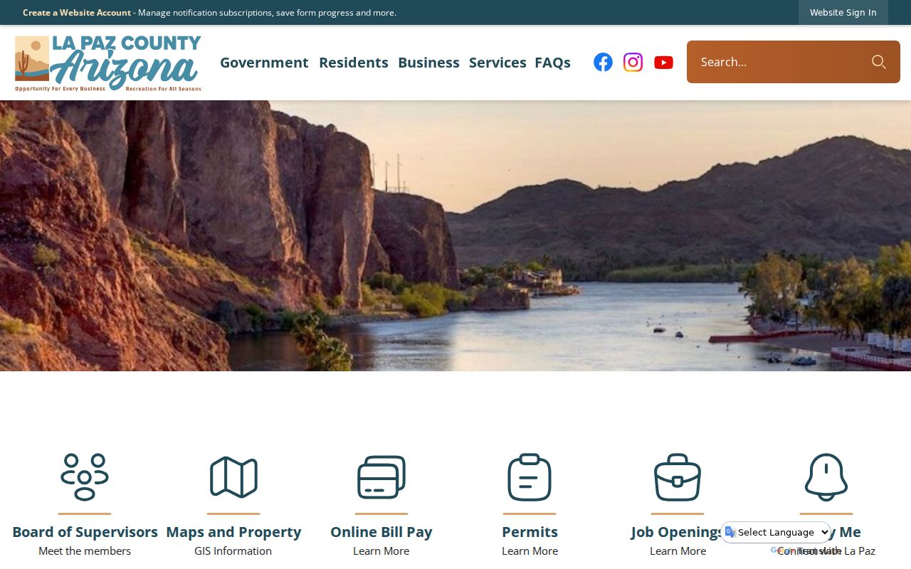 La Paz County directory used to route Parker court records